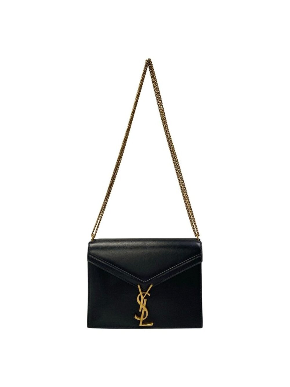 Saint Laurent Paris Shoulder Bag Cassandra Medium Black Chain Leather